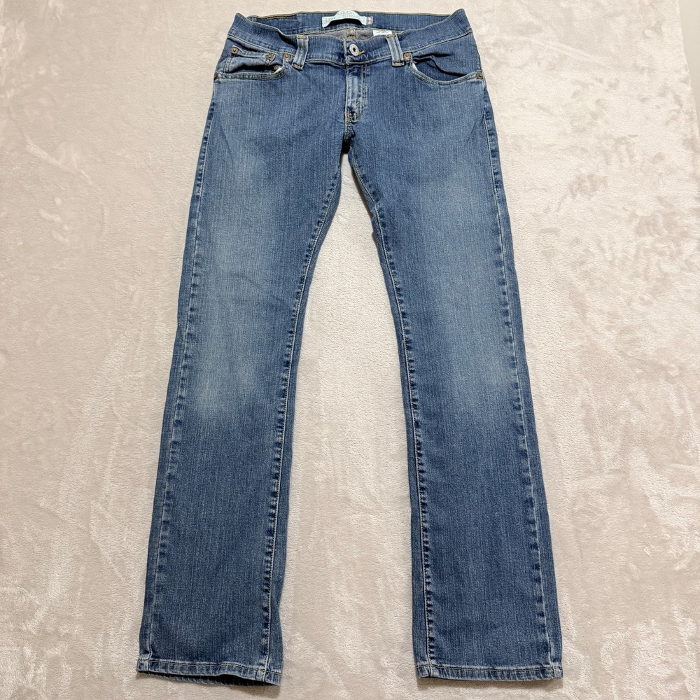 VTG Levis 504 Jeans Junior Women 11 L Blue Low Rise Slouch Straight Y2K Faded